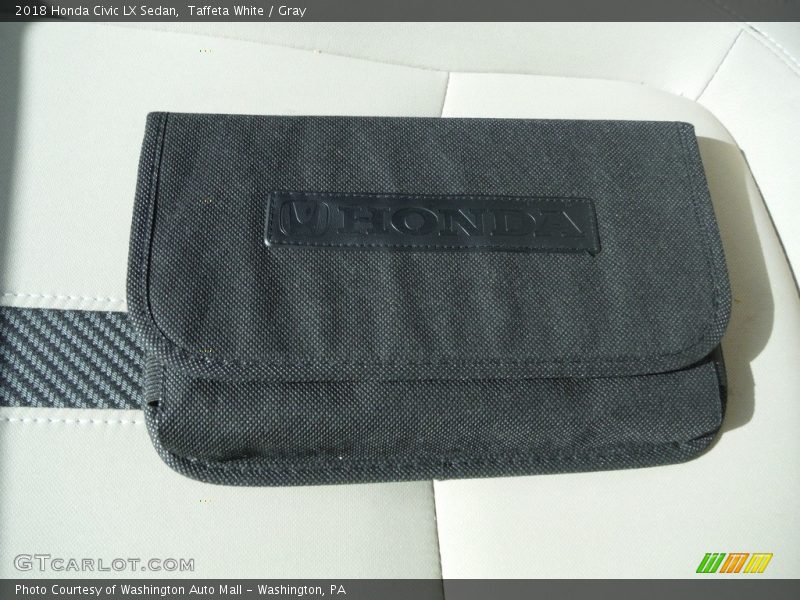 Taffeta White / Gray 2018 Honda Civic LX Sedan