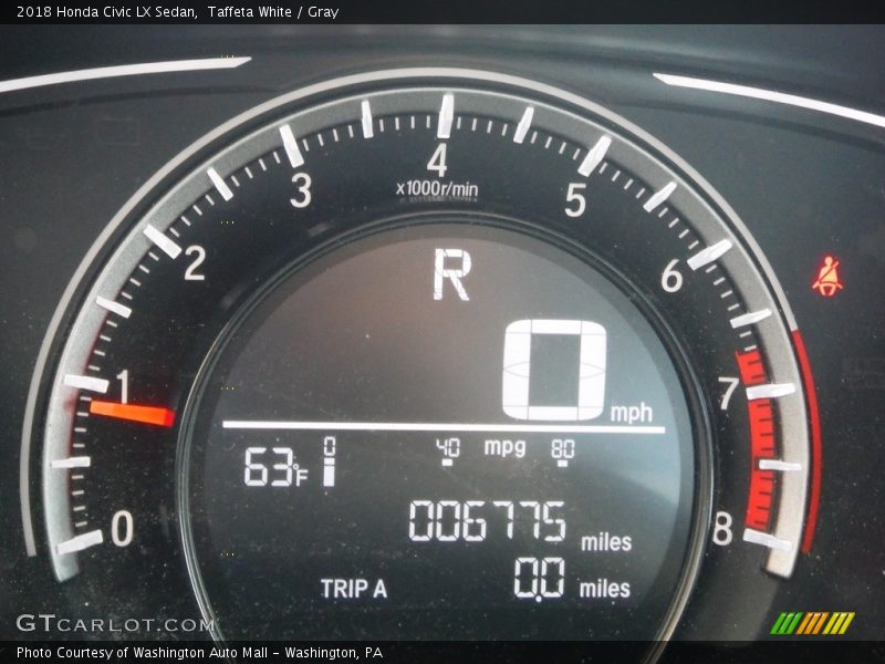 Taffeta White / Gray 2018 Honda Civic LX Sedan