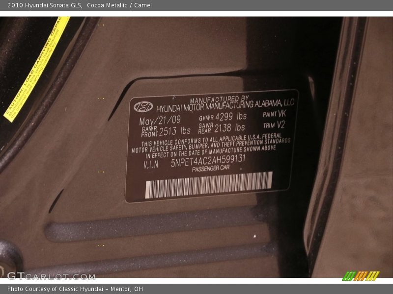 Cocoa Metallic / Camel 2010 Hyundai Sonata GLS