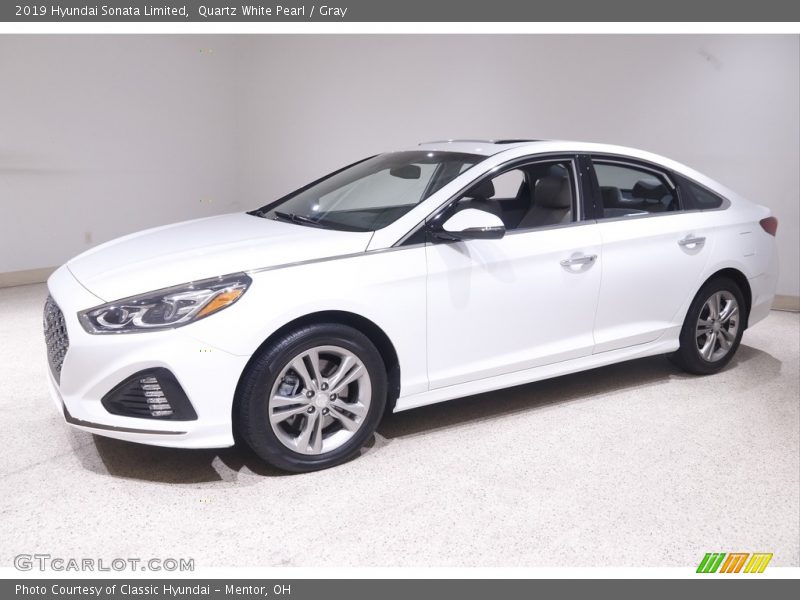 Quartz White Pearl / Gray 2019 Hyundai Sonata Limited