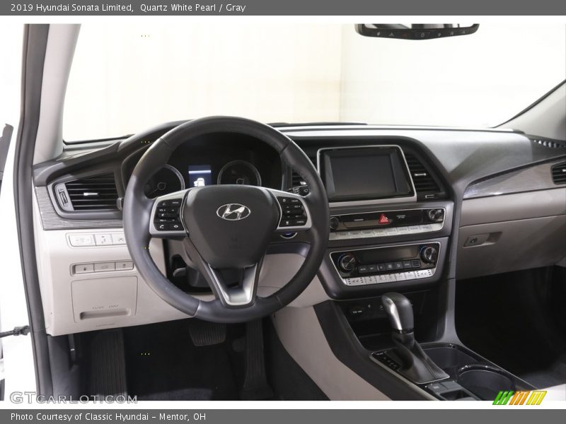 Quartz White Pearl / Gray 2019 Hyundai Sonata Limited