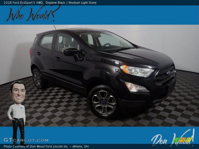 Shadow Black / Medium Light Stone 2018 Ford EcoSport S 4WD