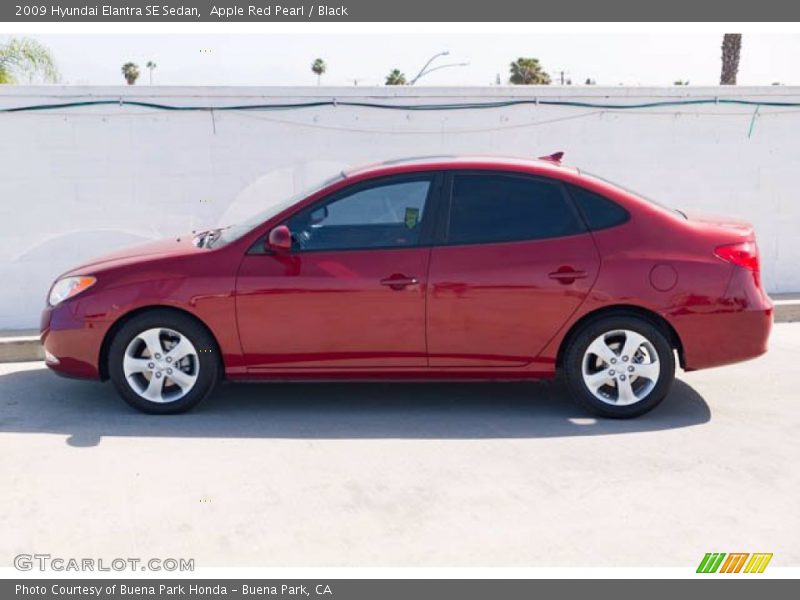 Apple Red Pearl / Black 2009 Hyundai Elantra SE Sedan