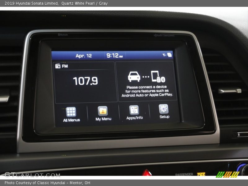 Quartz White Pearl / Gray 2019 Hyundai Sonata Limited