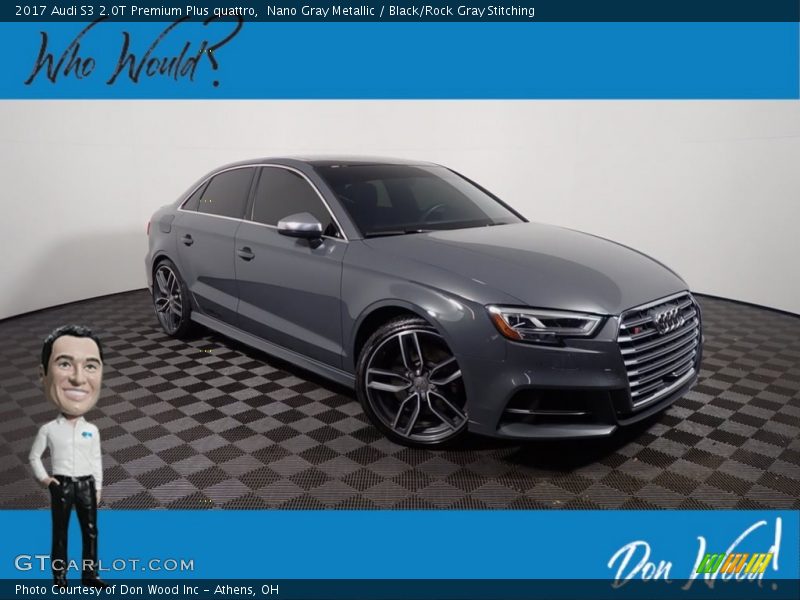 Nano Gray Metallic / Black/Rock Gray Stitching 2017 Audi S3 2.0T Premium Plus quattro