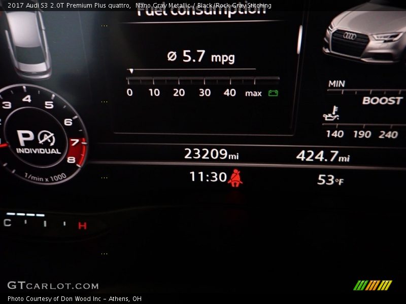 Nano Gray Metallic / Black/Rock Gray Stitching 2017 Audi S3 2.0T Premium Plus quattro