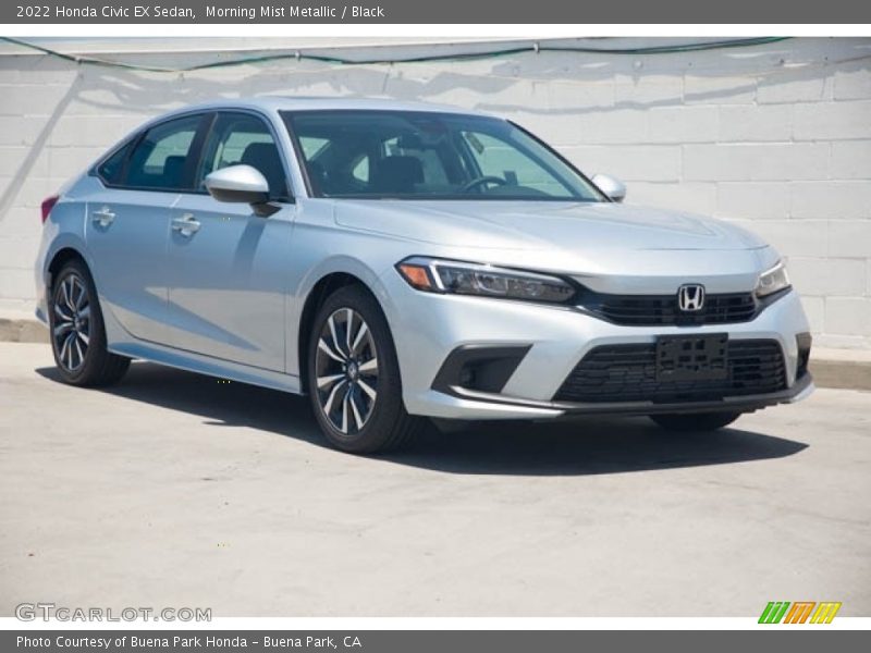 Morning Mist Metallic / Black 2022 Honda Civic EX Sedan