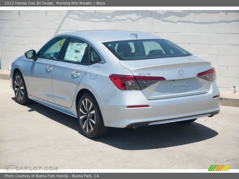 Morning Mist Metallic / Black 2022 Honda Civic EX Sedan