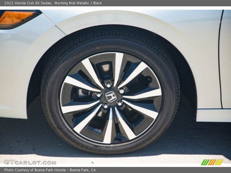 Morning Mist Metallic / Black 2022 Honda Civic EX Sedan
