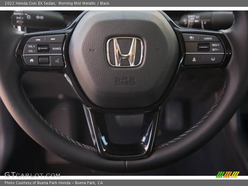 Morning Mist Metallic / Black 2022 Honda Civic EX Sedan