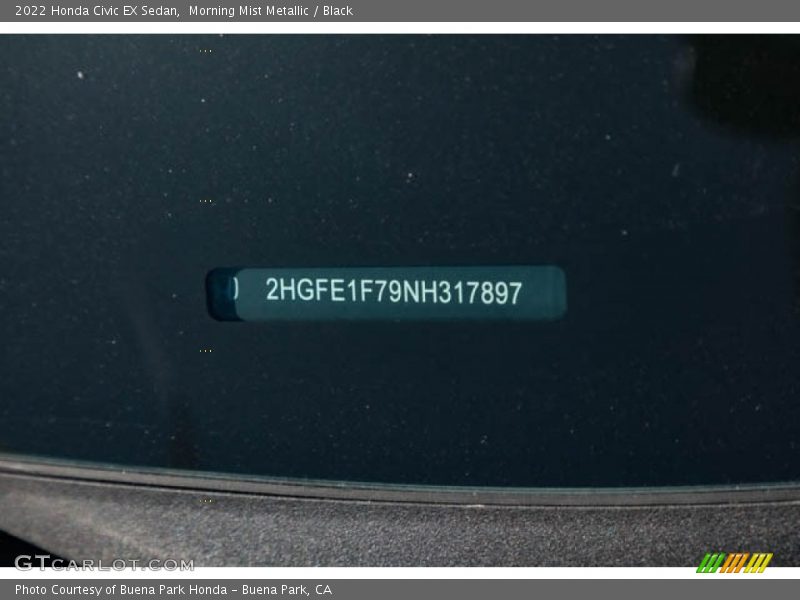 Morning Mist Metallic / Black 2022 Honda Civic EX Sedan