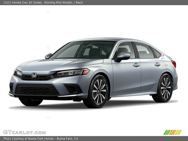 Morning Mist Metallic / Black 2022 Honda Civic EX Sedan