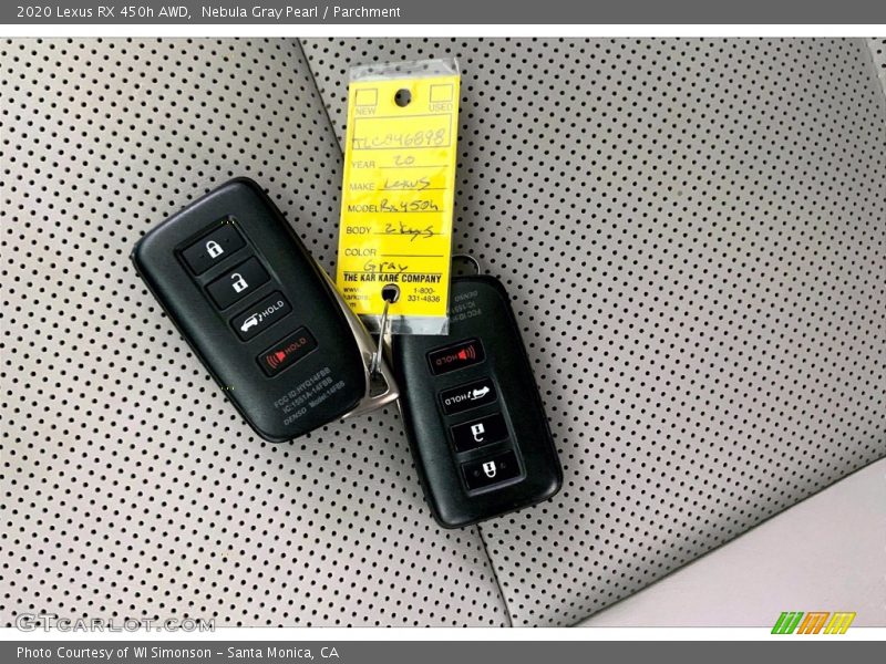Keys of 2020 RX 450h AWD