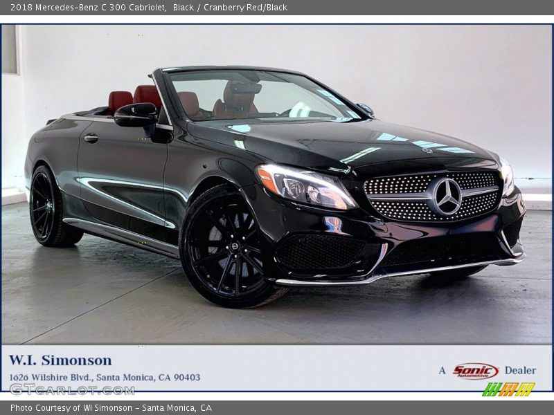 Black / Cranberry Red/Black 2018 Mercedes-Benz C 300 Cabriolet