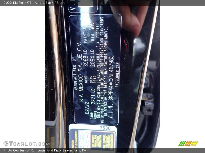Aurora Black / Black 2022 Kia Forte GT