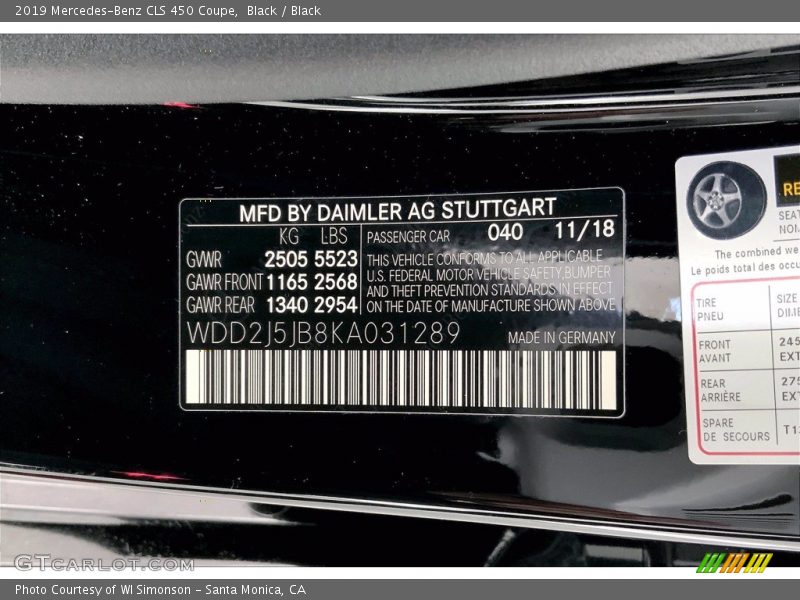 Black / Black 2019 Mercedes-Benz CLS 450 Coupe