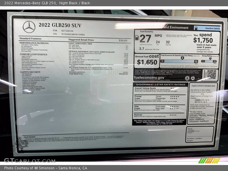 Night Black / Black 2022 Mercedes-Benz GLB 250