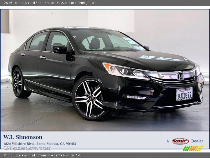 Crystal Black Pearl / Black 2016 Honda Accord Sport Sedan