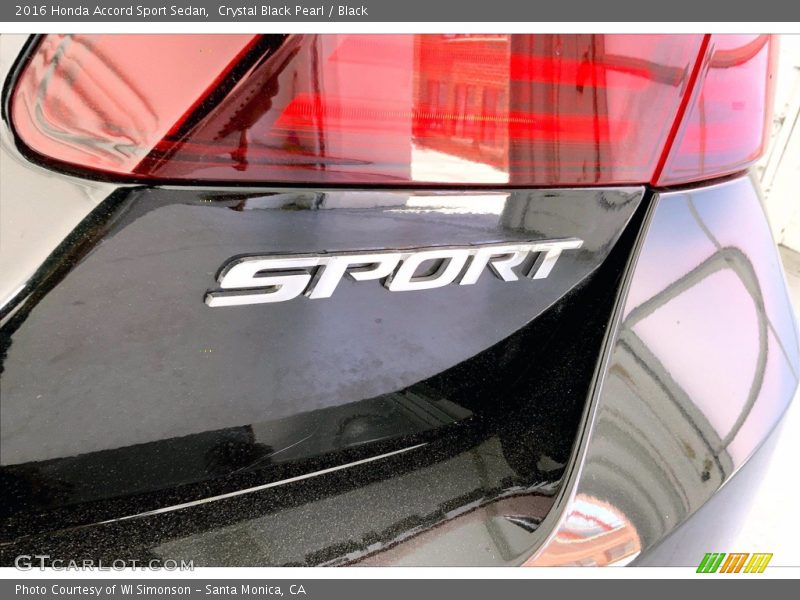 Crystal Black Pearl / Black 2016 Honda Accord Sport Sedan