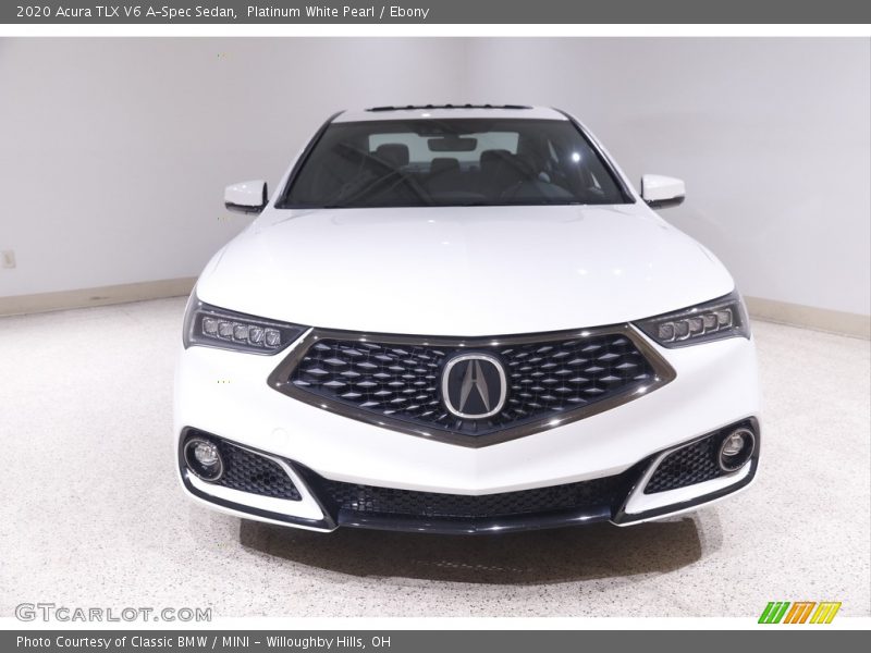 Platinum White Pearl / Ebony 2020 Acura TLX V6 A-Spec Sedan