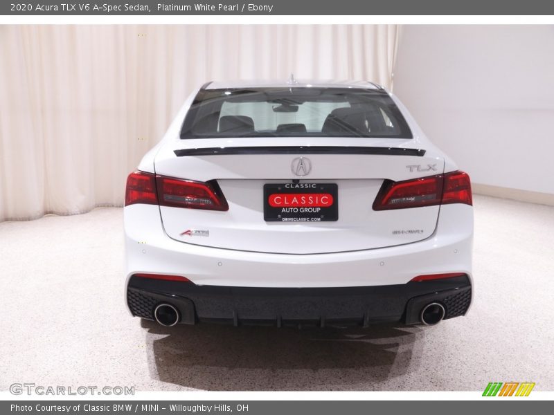 Platinum White Pearl / Ebony 2020 Acura TLX V6 A-Spec Sedan