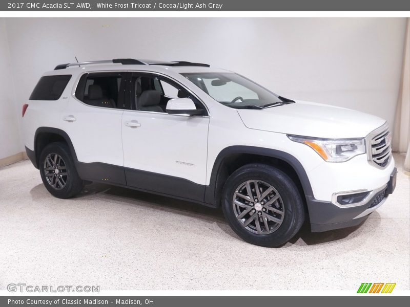 White Frost Tricoat / Cocoa/Light Ash Gray 2017 GMC Acadia SLT AWD