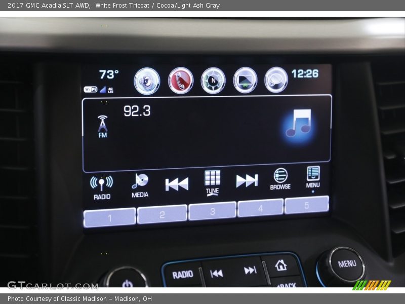 White Frost Tricoat / Cocoa/Light Ash Gray 2017 GMC Acadia SLT AWD