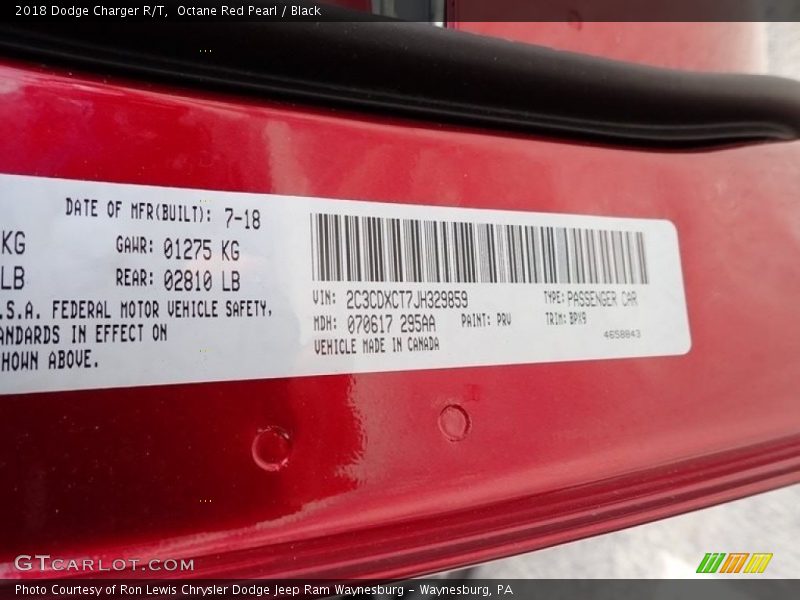 Octane Red Pearl / Black 2018 Dodge Charger R/T