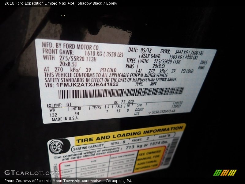 Shadow Black / Ebony 2018 Ford Expedition Limited Max 4x4