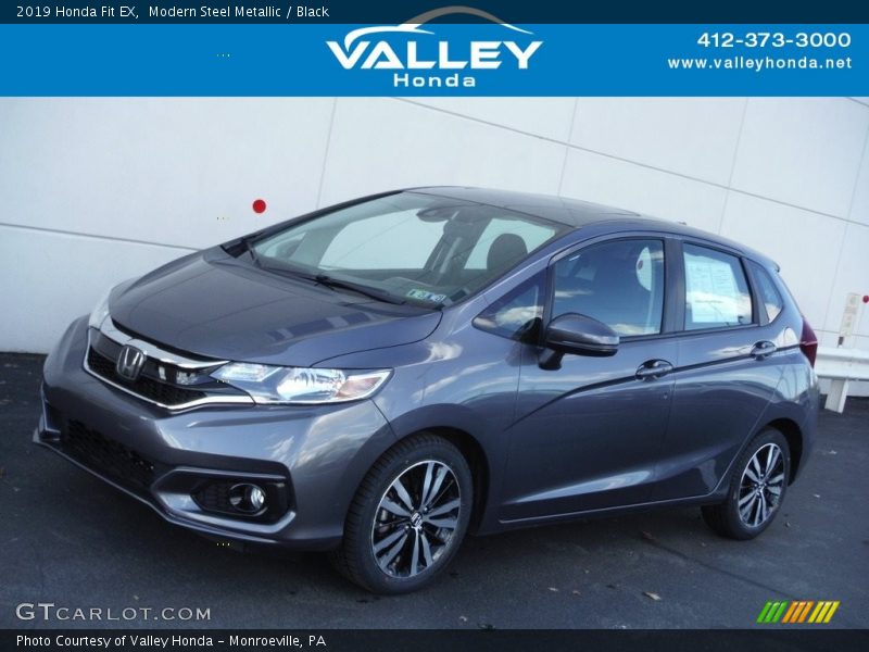 Modern Steel Metallic / Black 2019 Honda Fit EX