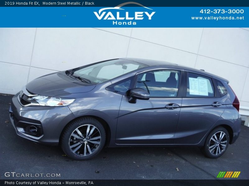 Modern Steel Metallic / Black 2019 Honda Fit EX