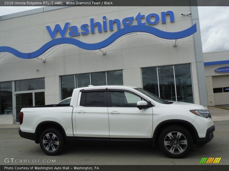 White Diamond Pearl / Black 2018 Honda Ridgeline RTL-T AWD