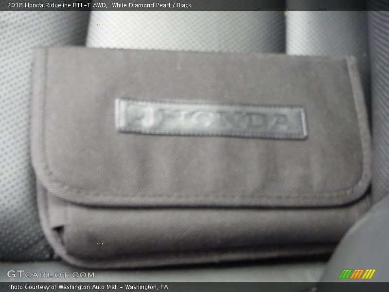 White Diamond Pearl / Black 2018 Honda Ridgeline RTL-T AWD