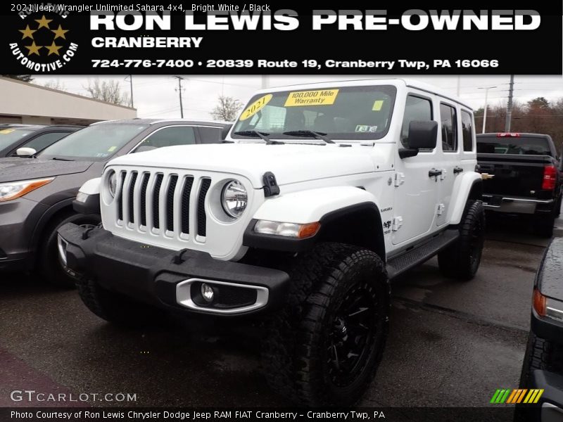 Bright White / Black 2021 Jeep Wrangler Unlimited Sahara 4x4