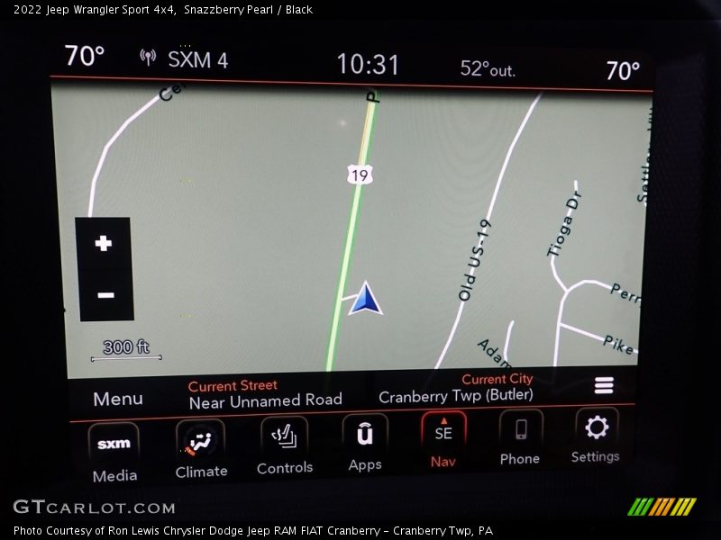 Navigation of 2022 Wrangler Sport 4x4