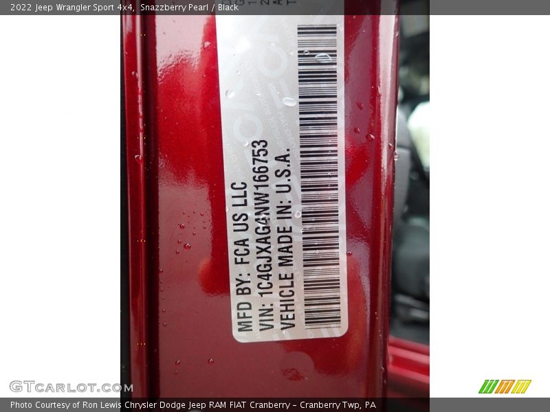 Snazzberry Pearl / Black 2022 Jeep Wrangler Sport 4x4