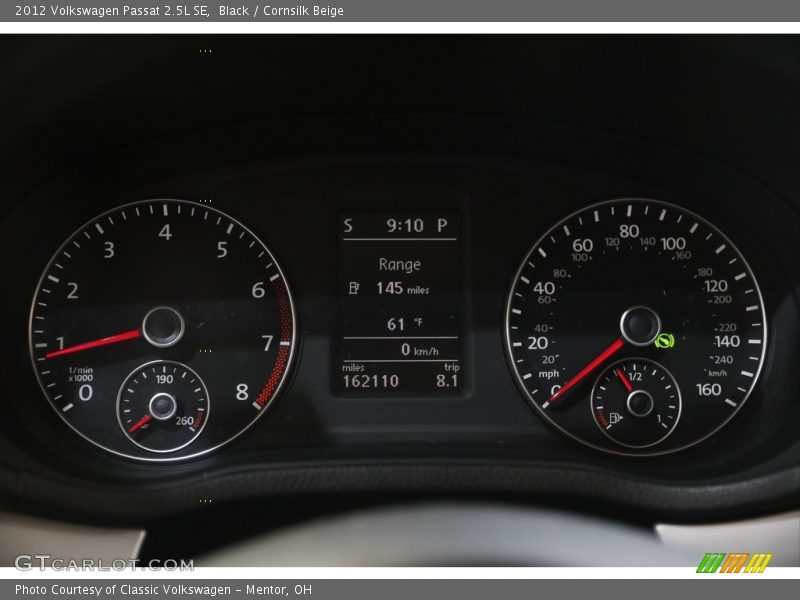 Black / Cornsilk Beige 2012 Volkswagen Passat 2.5L SE