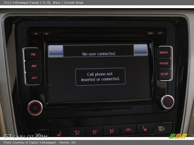 Black / Cornsilk Beige 2012 Volkswagen Passat 2.5L SE