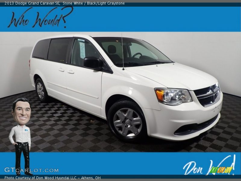 Stone White / Black/Light Graystone 2013 Dodge Grand Caravan SE