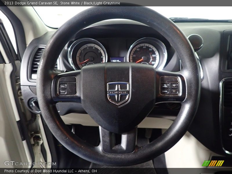 Stone White / Black/Light Graystone 2013 Dodge Grand Caravan SE