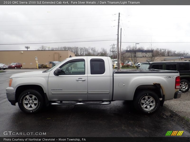 Pure Silver Metallic / Dark Titanium/Light Titanium 2010 GMC Sierra 1500 SLE Extended Cab 4x4