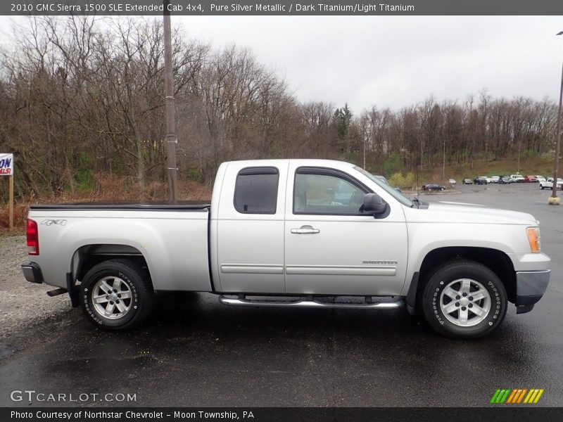 Pure Silver Metallic / Dark Titanium/Light Titanium 2010 GMC Sierra 1500 SLE Extended Cab 4x4