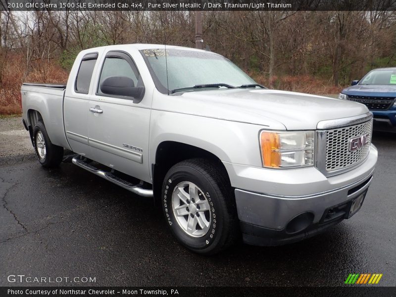 Pure Silver Metallic / Dark Titanium/Light Titanium 2010 GMC Sierra 1500 SLE Extended Cab 4x4