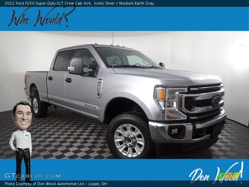Iconic Silver / Medium Earth Gray 2022 Ford F250 Super Duty XLT Crew Cab 4x4
