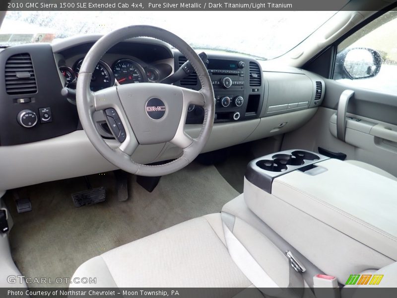 Pure Silver Metallic / Dark Titanium/Light Titanium 2010 GMC Sierra 1500 SLE Extended Cab 4x4