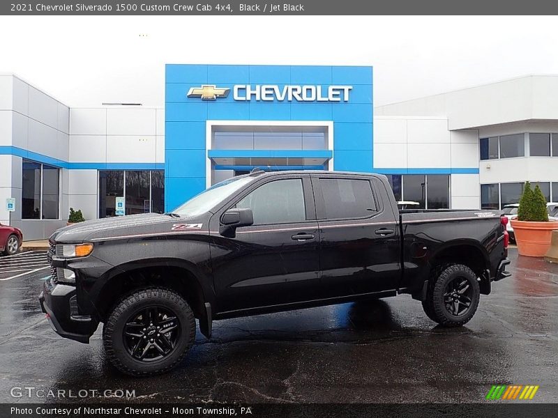Black / Jet Black 2021 Chevrolet Silverado 1500 Custom Crew Cab 4x4