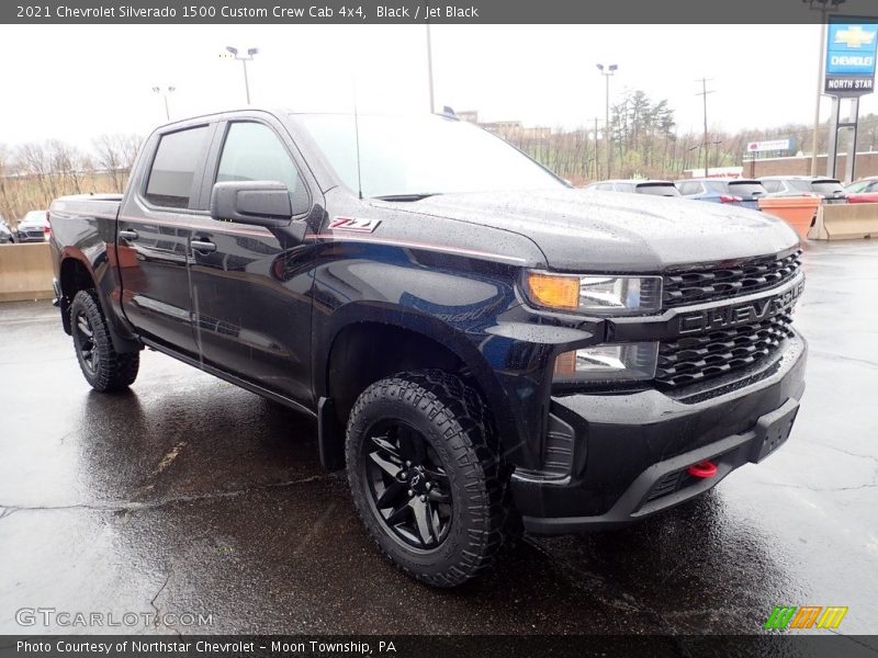 Black / Jet Black 2021 Chevrolet Silverado 1500 Custom Crew Cab 4x4