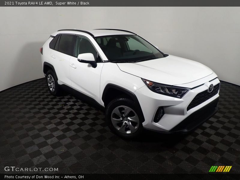 Super White / Black 2021 Toyota RAV4 LE AWD