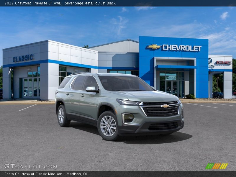Silver Sage Metallic / Jet Black 2022 Chevrolet Traverse LT AWD