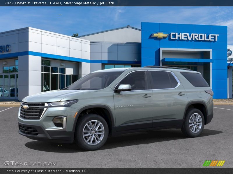 Silver Sage Metallic / Jet Black 2022 Chevrolet Traverse LT AWD